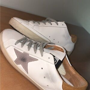 Golden Goose White and Gray Sneakers